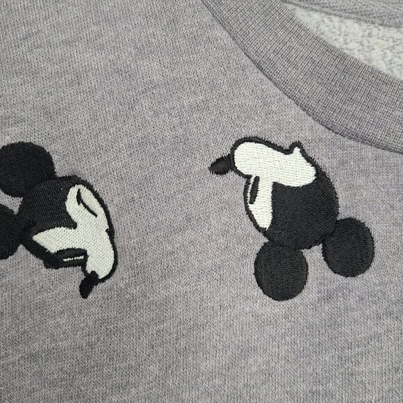 MIckey Mouse Gray Embroidered Lightweight Pullover Sweater - Picture 3 of 4